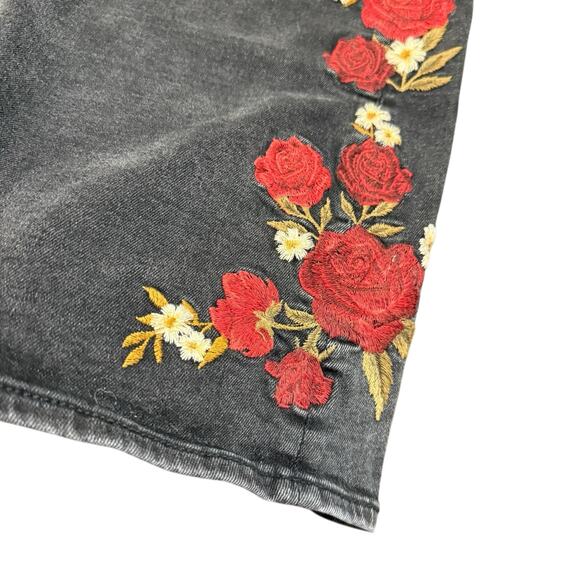 Driftwood Embroidered Piper black washed midi jean skirt with embroidery Size 16 - Picture 4 of 8